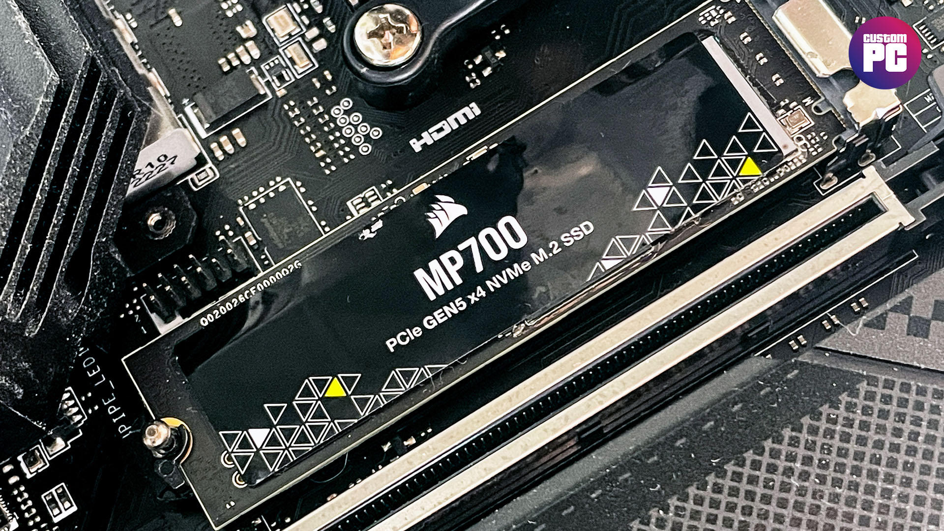 Corsair MP700 SSD installed in a motherboard